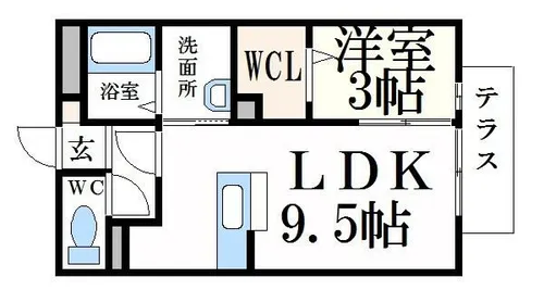 オーシャンパレス【1階】の間取り