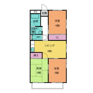 ニューコーポミヤカネ【2階】の間取り