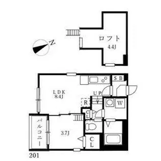 スヴニール伝馬【2階】の間取り