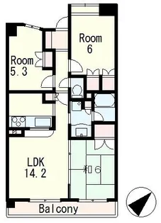 ローレルコート堅田【14階】の間取り