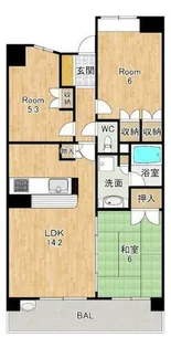 ローレルコート堅田【14階】の間取り