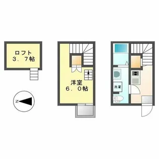 ベルセ黒川【108号室】の間取り