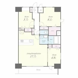 アロームドゥジョア【13階】の間取り