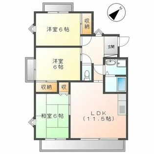 セレーブル春日【1階】の間取り