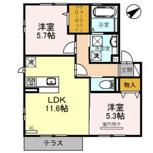 セジュールK【1階】の間取り