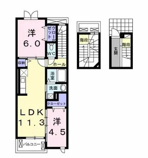 モデッサはる【3階】の間取り