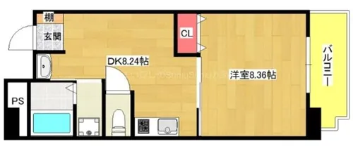 エクシード弁天Ⅳ【801号室】の間取り