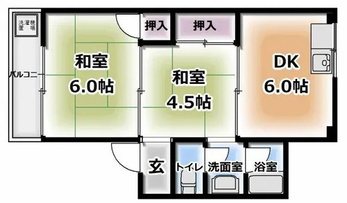 香里北ハイツ【3階】の間取り
