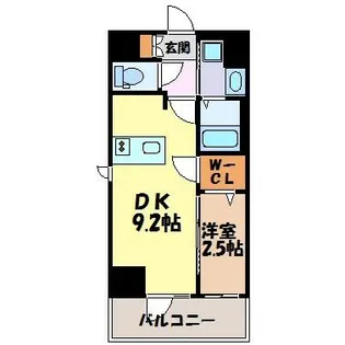 エステムコート名古屋新栄Ⅱアリーナ【12階】の間取り
