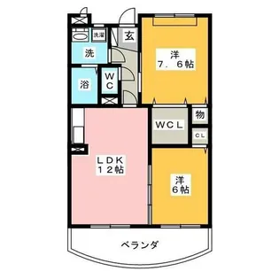 ロジアス大口【2階】の間取り