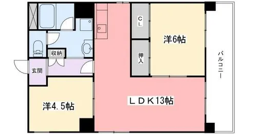 インタービレッジ琴丘【2階】の間取り