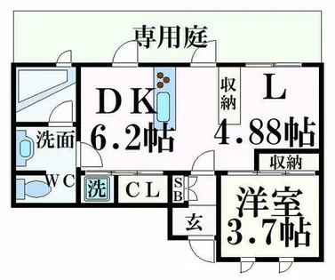 bouleau blanc(ブーロ ブラン)【1階】の間取り