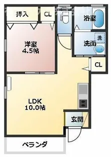 la room【101号室】の間取り
