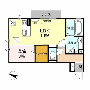 オアシス牛川Ⅱ【1階】の間取り
