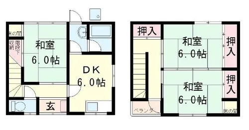 滋賀県大津市中庄2丁目【一戸建】の間取り