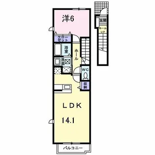 ヴィラ プロムナード A【2階】の間取り