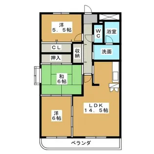 サニーコート坂野【3階】の間取り