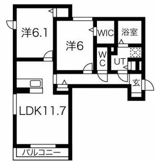 ワンウェーブ霞ヶ丘【2階】の間取り