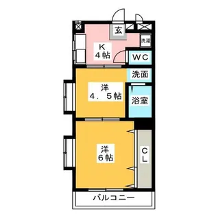 サンハイツ鶴羽【2階】の間取り