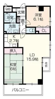 宮西パレス 壱号館【4階】の間取り