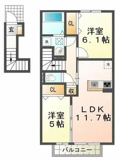 シャトー・ムートン【2階】の間取り
