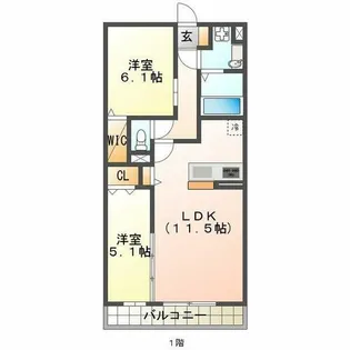 モアレ オークラ【3階】の間取り