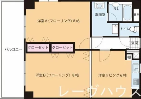 福岡県福岡市中央区輝国2丁目【マンション】の間取り