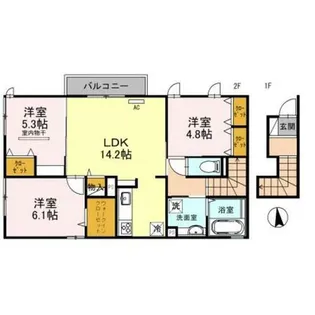 ハーク セゾン【2階】の間取り