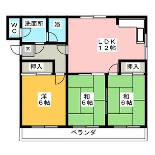 赤坂コーポ南棟【3階】の間取り