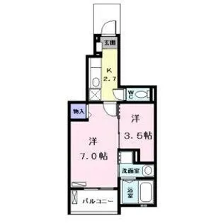 ベルドゥーラ【105号室】の間取り