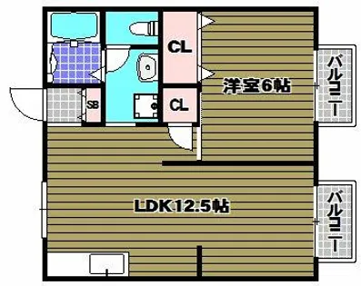 神愛ハイツ【1階】の間取り