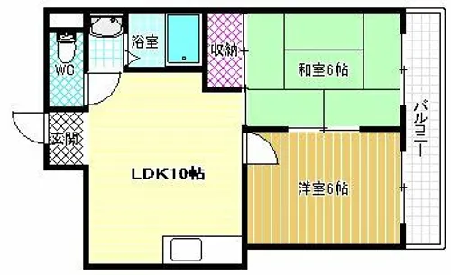 ヴィラーシュ藤井寺【3階】の間取り
