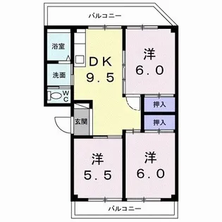 加納コーポ【1階】の間取り