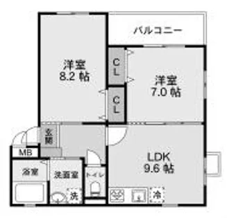 メゾン高田Ⅱ【201号室】の間取り