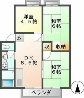 ビューラー藤III【201号室】の間取り
