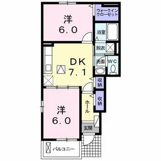 カーサ下五井【1階】の間取り