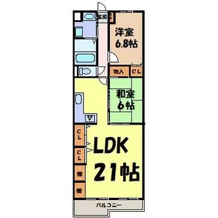 フロレアールⅡ【2階】の間取り