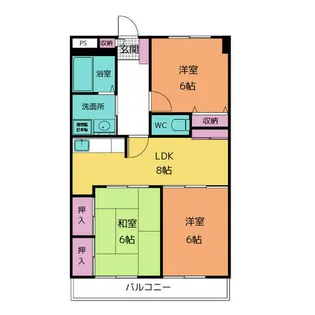 グリーンキャッスル【3階】の間取り