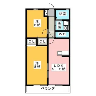 メゾンドフローラⅡ【2階】の間取り