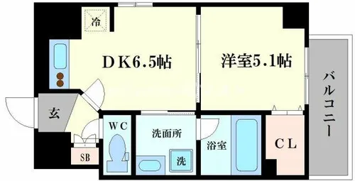 ゼウス難波CUBE【8階】の間取り