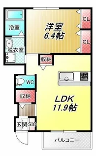 ソレイユ久宝寺【1階】の間取り
