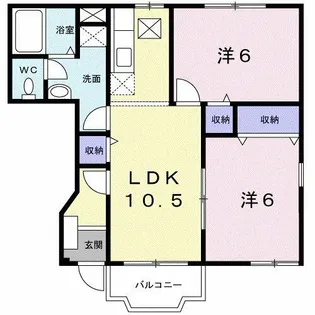 ファミール 三蔵子【1階】の間取り
