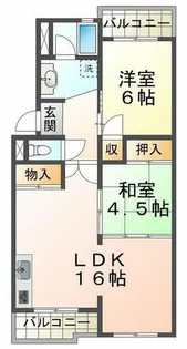 グリーンハイツ名谷【1階】の間取り