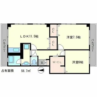 メゾン西川【3階】の間取り