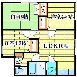 北信ハイツA【205号室】の間取り
