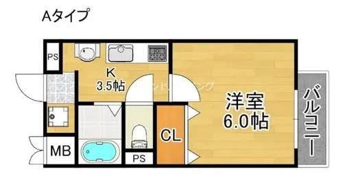 グランエクラ岸里【6階】の間取り