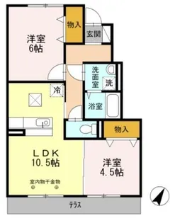 ソレイユ東阿保【1階】の間取り