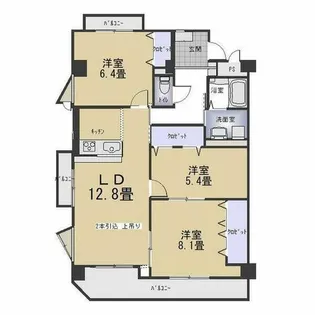 ハイムビーオール【4階】の間取り