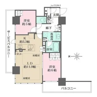 ブランズタワー・ウェリス心斎橋SOUTH【408号室】の間取り