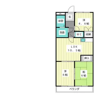 レジオン香流【3階】の間取り